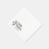 Mr en Mrs. | Modern Elegant Wedding Servet (Hoek)