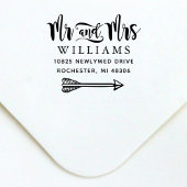 Mr. en Mrs Modern Handwrite Script Wedding Zelfinktende Stempel