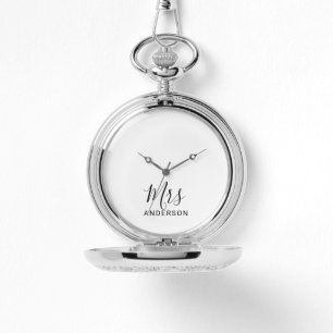 Mr en Mrs.   Modern Script Bruiloft Horloge