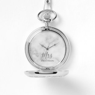 Mr en Mrs. Modern Script Bruiloft Horloge