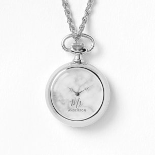 Mr en Mrs.   Modern Script Bruiloft Horloge