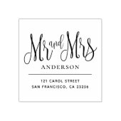 Mr en Mrs Modern Wedding minimalistisch script Rubberstempel (Afrduk)