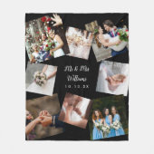 Mr en Mrs Modern Wedding Photo Collage Fleece Deken (Voorkant)