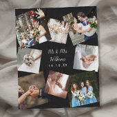 Mr en Mrs Modern Wedding Photo Collage Fleece Deken