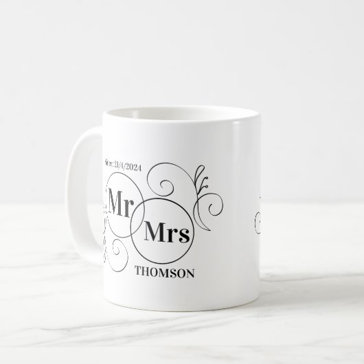 Mr en Mrs Monogram Koffiemok (Voorkant links)