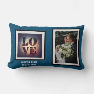 Mr en Mrs Monogram Wedding Photo Sierkussen Kussen