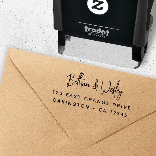 Mr en Mrs Naam Adres Bruiloft Retouradres Zelfinktende Stempel