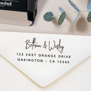 Mr en Mrs Naam Adres Bruiloft Retouradres Zelfinktende Stempel