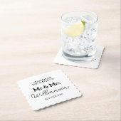 Mr en Mrs Name Black and White Kartonnen Onderzetters (Insitu)