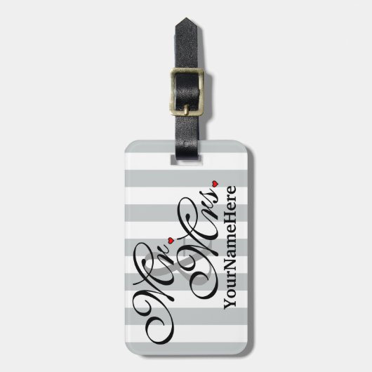 Mr en Mrs Name klikken om Kleurstrepes aan te pass Bagagelabel (Voorkant verticaal)