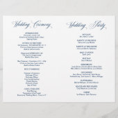 Mr. en Mrs., Navy Blue, Foldable Wedding Programme (Achterkant)