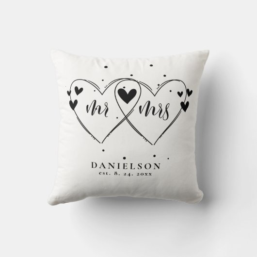 Mr en Mrs Newly Weds Wedding Kussen (Achterkant)
