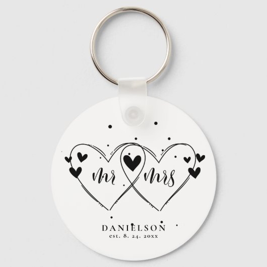 Mr en Mrs Newly Weds Wedding Sleutelhanger (Voorkant)