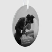 Mr en Mrs Pas getrouwd Photo Signature Script Ornament (voorkant)