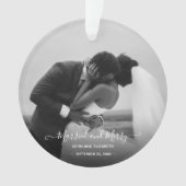 Mr en Mrs Pas getrouwd Photo Signature Script Ornament (voorkant)