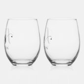 Mr en Mrs Pas getrouwd Typografie Bruiloft Wijnglas Zonder Voet (Links)