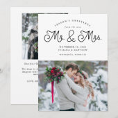 Mr en Mrs Pas getrouwd Wedding Foto Feestdagenkaart (Voorkant / Achterkant)