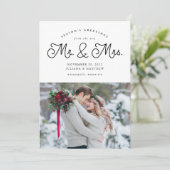 Mr en Mrs Pas getrouwd Wedding Foto Feestdagenkaart (Staand voorkant)