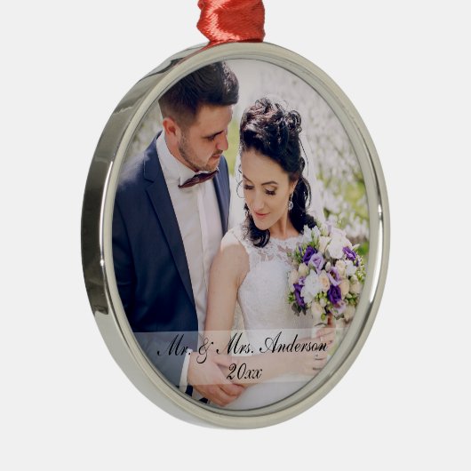 Mr en Mrs Pas getrouwd Wedding Photo Ornament W (Rechts)