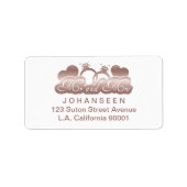 Mr en Mrs Pas getrouwd White Rose Gold Retouradres Etiket (Voorkant)