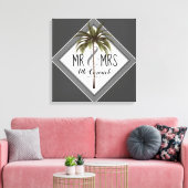 Mr en Mrs Passen getrouwd Beach Wedding Personaliz Canvas Afdruk (Insitu (Woonkamer))