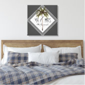 Mr en Mrs Passen getrouwd Beach Wedding Personaliz Canvas Afdruk (Insitu (Slaapkamer))