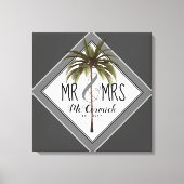 Mr en Mrs Passen getrouwd Beach Wedding Personaliz Canvas Afdruk (Voorkant)