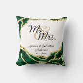 Mr en Mrs Passen getrouwd Emerald Groen Marmeren B Kussen (Voorkant)