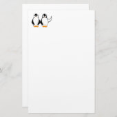 Mr en Mrs Penguin Design Briefpapier (Voorkant / Achterkant)