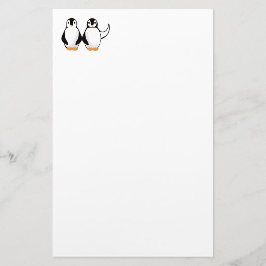 Mr en Mrs Penguin Design Briefpapier (Voorkant)