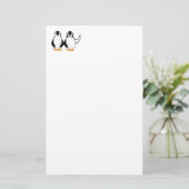 Mr en Mrs Penguin Design Briefpapier (Staand voorkant)