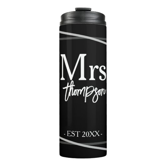 Mr. en Mrs. Personalized Wedding Gift for Couple Thermosbeker (Voorkant)