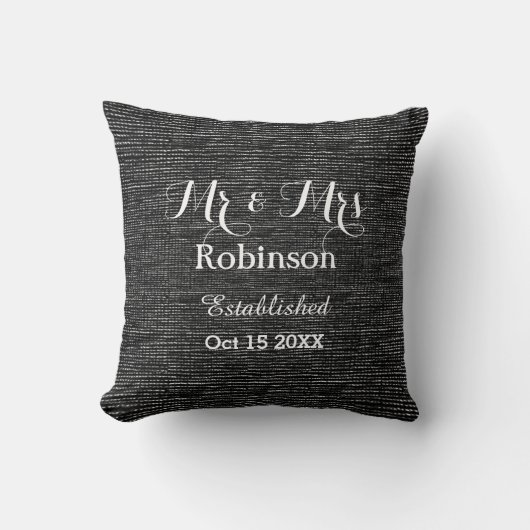 Mr. en Mrs. Personalized Wedding Gift Kussen (Voorkant)