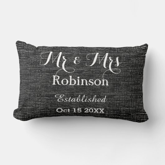 Mr. en Mrs. Personalized Wedding Gift Kussen (Voorkant)