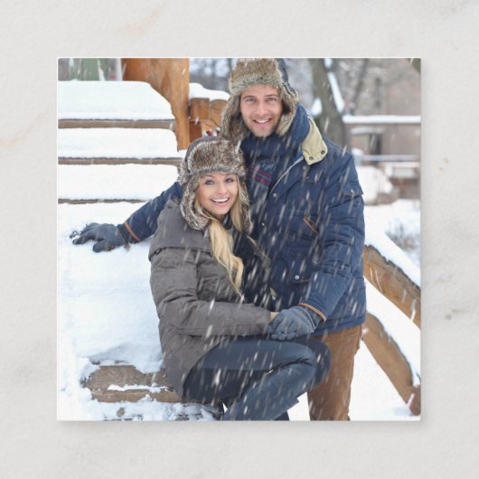 Mr en Mrs Photo Elegant Script QR Code RSVP Informatiekaartje (Achterkant)