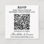 Mr en Mrs Photo Elegant Script QR Code RSVP Informatiekaartje (Voorkant)
