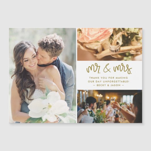 Mr en Mrs. Photo Gold Wedding Hartelijk dank (Voorkant)