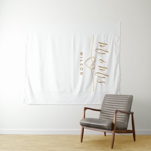 Mr en Mrs Photo Prop Bruiloft Achtergrond Wandkleed (In Situ (horizontaal))