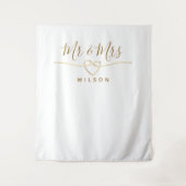 Mr en Mrs Photo Prop Bruiloft Achtergrond Wandkleed (Voorkant)