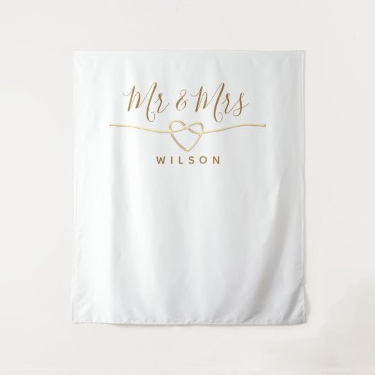 Mr en Mrs Photo Prop Bruiloft Achtergrond Wandkleed (Voorkant)