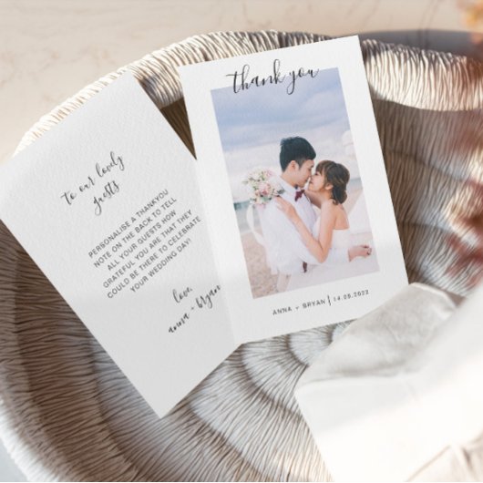 Mr. en Mrs. Photo Wedding Dank U Folie Kaart