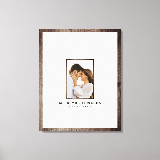 Mr en Mrs Photo Wedding Guest Book Canvas Print (Voorkant)