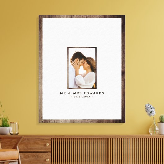 Mr en Mrs Photo Wedding Guest Book Canvas Print (Insitu (Woonkamer))