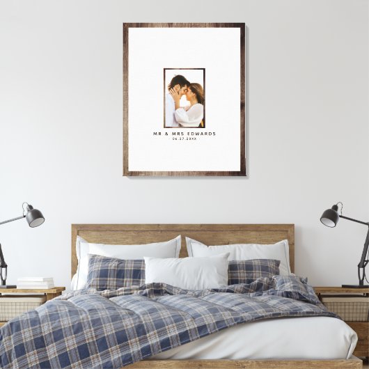 Mr en Mrs Photo Wedding Guest Book Canvas Print (Insitu (Slaapkamer))