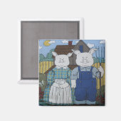 Mr en Mrs Pig Magneet (Voorkant / Achterkant)