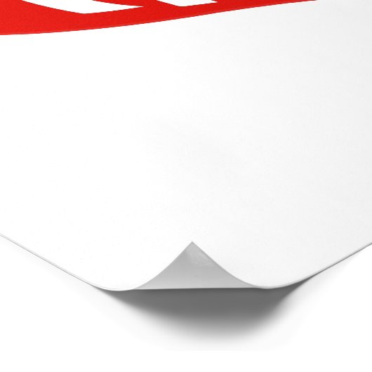 Mr en Mrs Red en White Heart Shape Wedding Poster (Hoek)