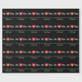 Mr en Mrs Red Heart Wedding Cadeaupapier (Vlak)