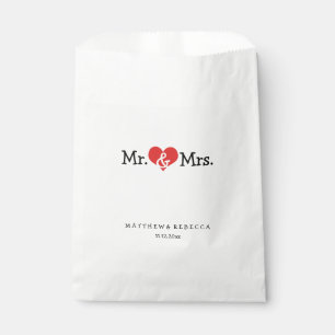 Mr en Mrs Red Heart Wedding Personalized Bedankzakje