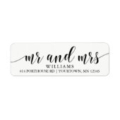 MR EN MRS Retouradresetiketten Script Modern Etiket (Voorkant)