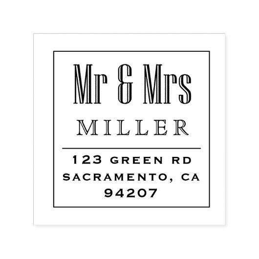  Mr. en Mrs. | Retouradresstempel Zelfinktende Stempel (Design)